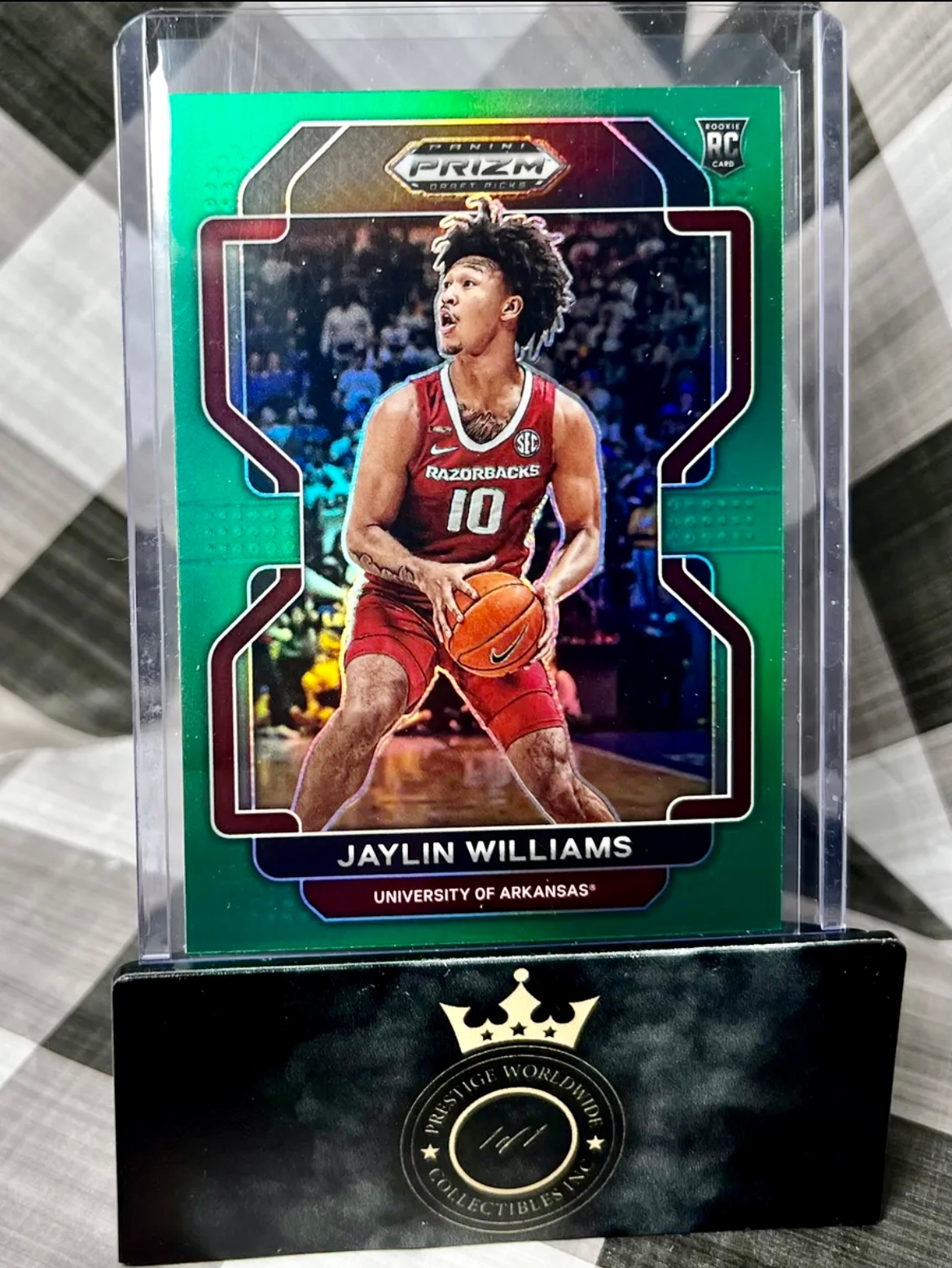 Jaylin Williams 2022 Prizm Draft Picks Green Prizm #98 - ARK & OKC Thunder