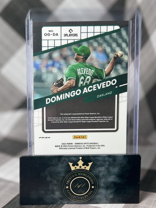 Domingo Acevedo 2022 Donruss Optic Holo Prizm Rookie Auto #OG-DA Oakland A's RC