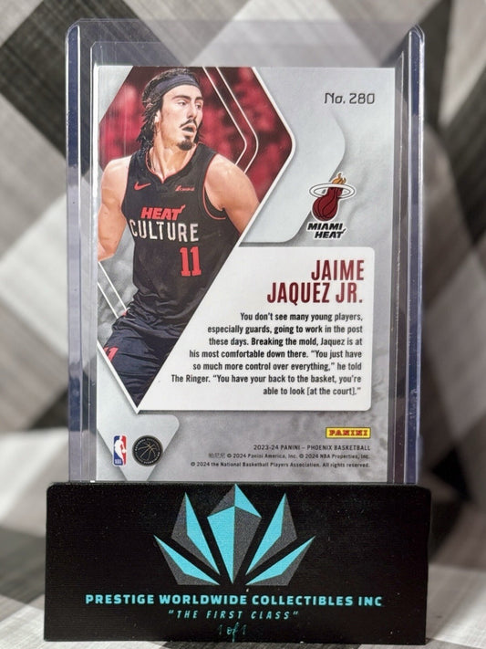 Jaime Jaquez Jr. 2023-24 Panini Phoenix Rookie Red Cracked Ice #280 Miami Heat