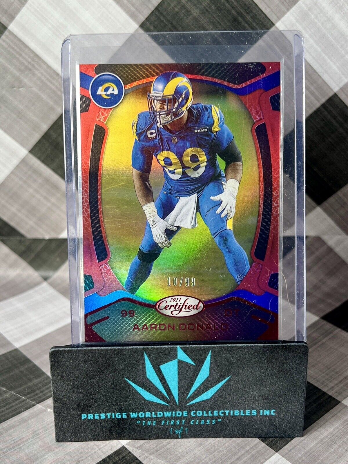 Aaron Donald 2021 Panini Certified Red Mirror Parallel /99 #94 LA Rams SP