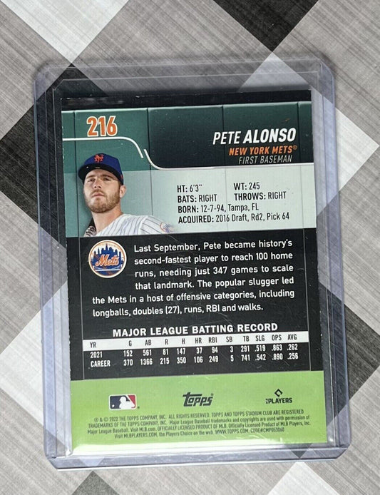 Pete Alonso 2022 Topps Stadium Club #216 New York Mets SEPIA PARALLEL ⚾️🔥⚾️