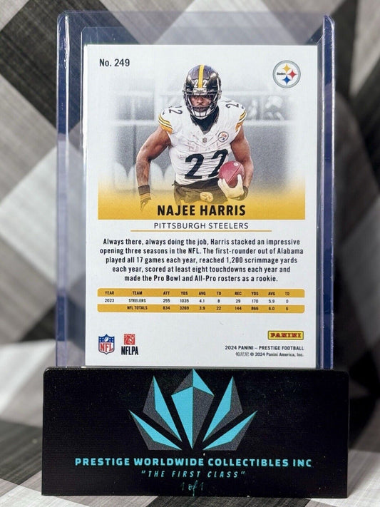 Najee Harris 2024 Prestige Xtra Points Green /299 #249 Pittsburgh Steelers