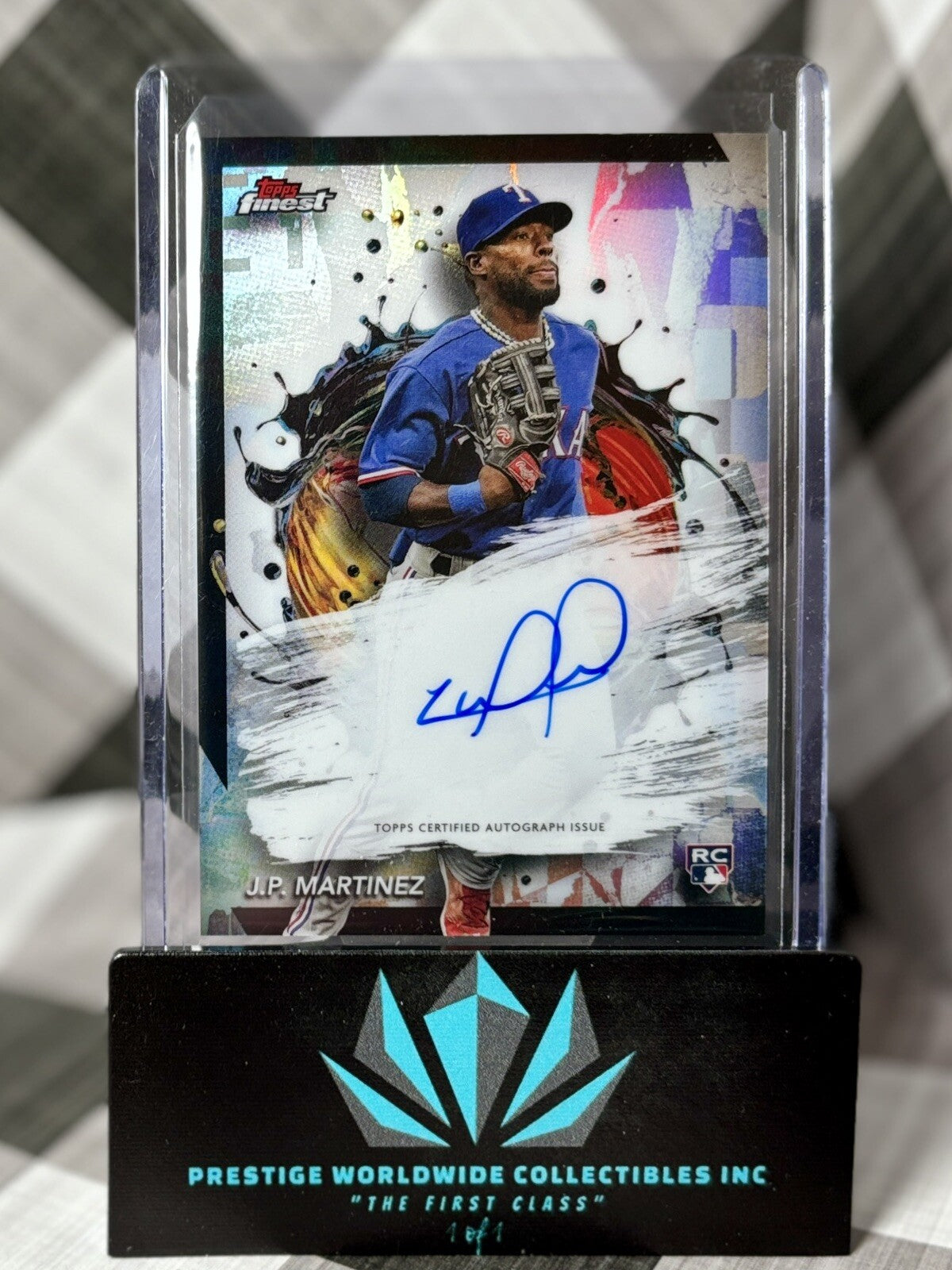 JP Martinez 2024 Topps Finest Rookie Refractor Auto #FA-JMA Texas Rangers RC