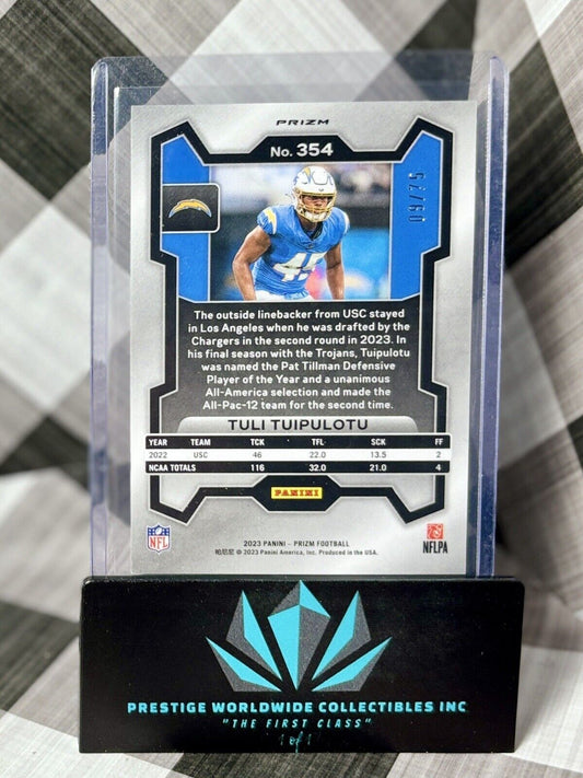 Tuli Tuipulotu 2023 Prizm Green Scope Rookie /75 #354 Los Angeles Chargers RC