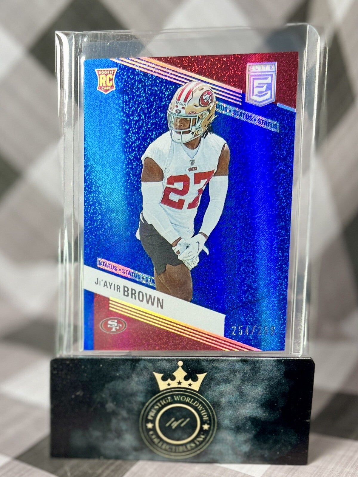 Ji’Ayir Brown 2023 Donruss Elite Blue Status Sparkle Rookie /299 #154 SF 49rs RC