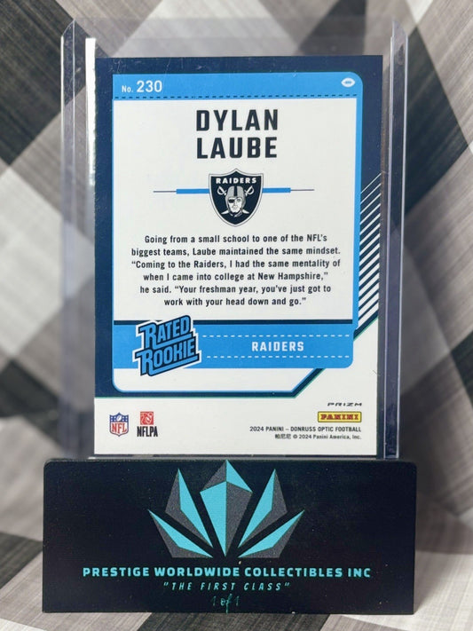 Dylan Laube 2024 Donruss Optic H2 Red Mojo Rated Rookie #230 LV Raiders RC & NH