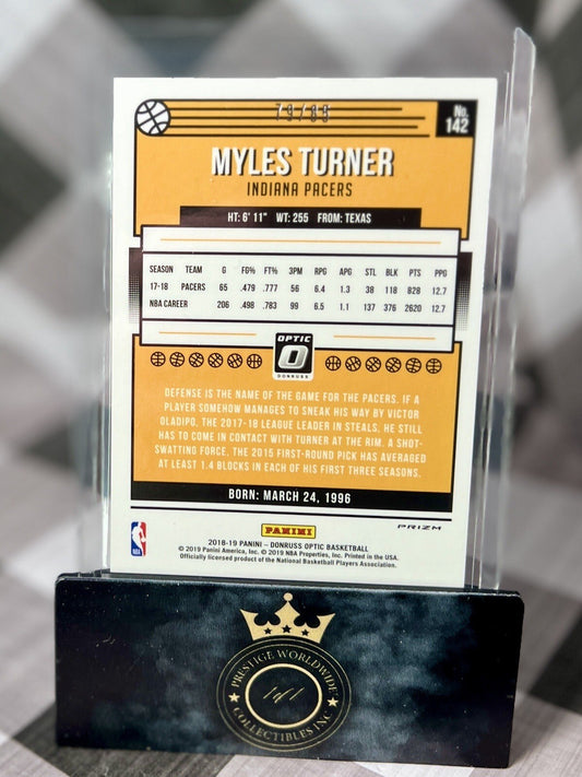 Myles Turner 2018-19 Panini Donruss Optic Red /99 #142 Indiana Pacers SP