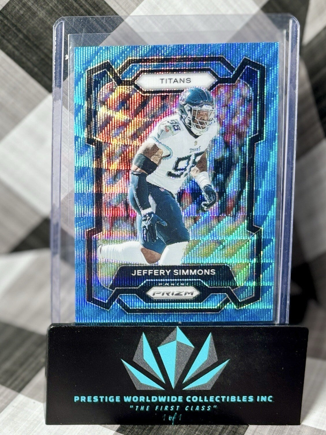 Jeffery Simmons 2023 Panini Prizm Blue Wave Prizm /199 #286 Tennessee Titans