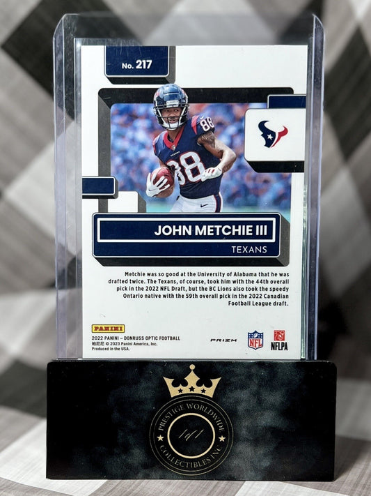 John Metchie III 2022 Donruss Optic Purple Shock Rated Rookie #217 HOU Texans RC