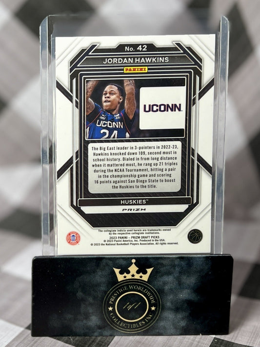 Jordan Hawkins 2023-24 Panini Prizm Draft Picks Purple Wave Rookie #42 Pelicans