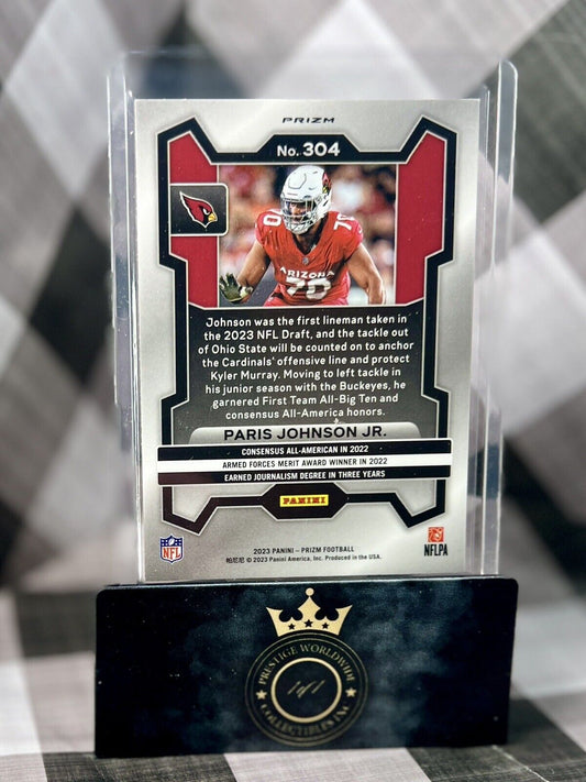Paris Johnson Jr 2023 Panini Prizm Orange Disco Rookie #304 AZ Cardinals RC