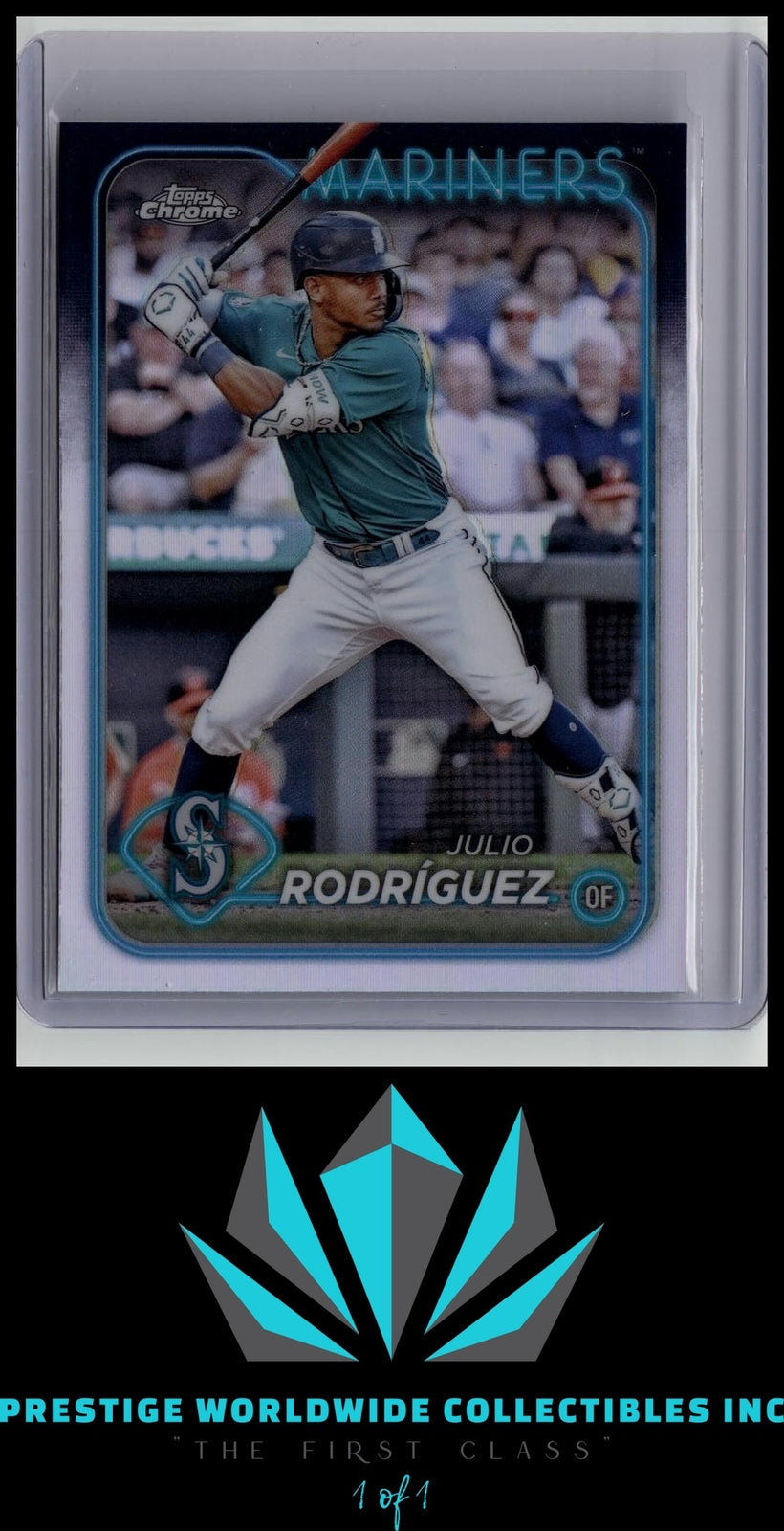 Julio Rodríguez 2024 Topps Chrome Refractor #300 Seattle Mariners