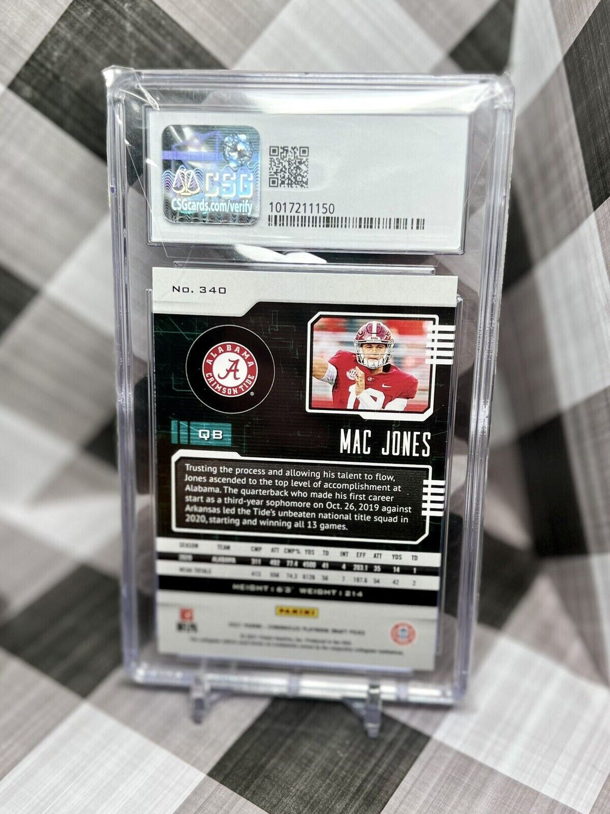 MAC JONES 2021 Panini Chronicles Draft Picks Playbook Rookie #340 CSG 9 MINT RC