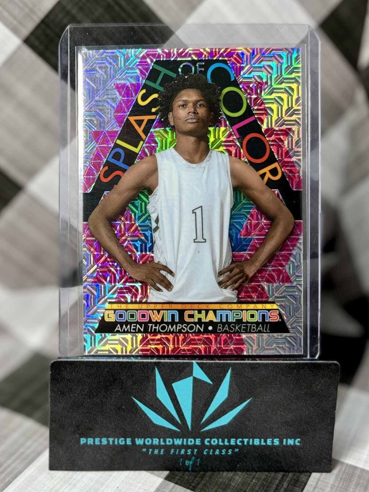Amen Thompson 2022 Goodwin Champions Splash of Color Platinum Pink /299 #SCP29