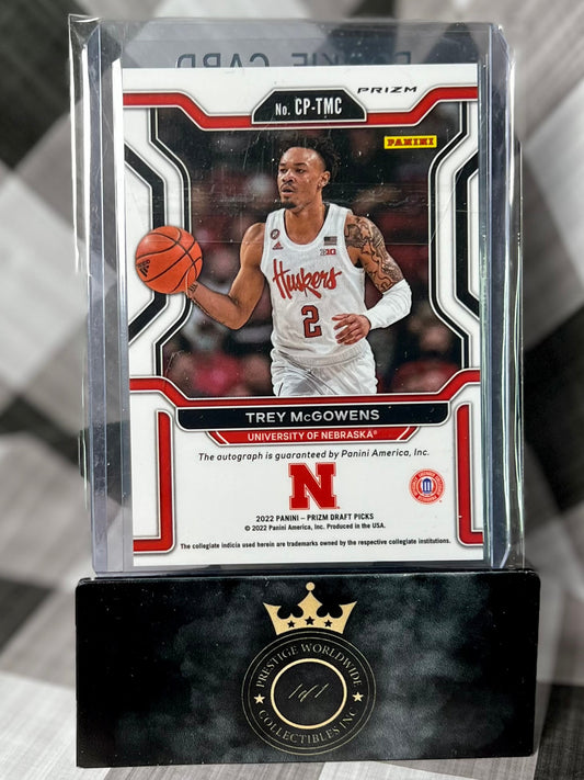 Trey McGowens 2022 Prizm Draft Pricks Green Penmanship Auto #CP-TMC