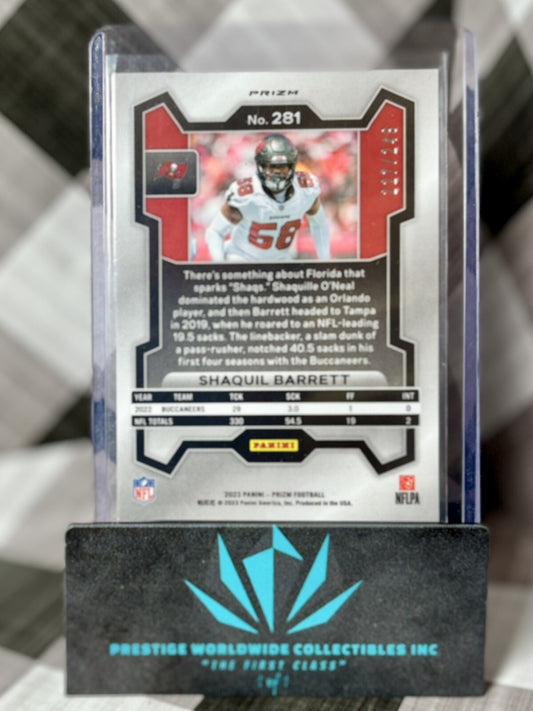 Shaquil Barrett 2023 Panini Prizm Orange Prizm /249 #281 Tampa Bay Buccaneers