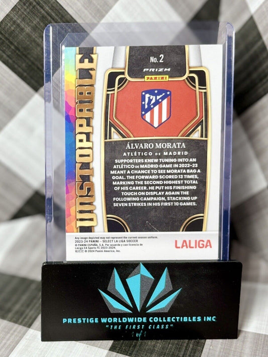 Alvaro Morata 2023-24 Panini Select La Liga Unstoppable #2 Atletico De Madrid