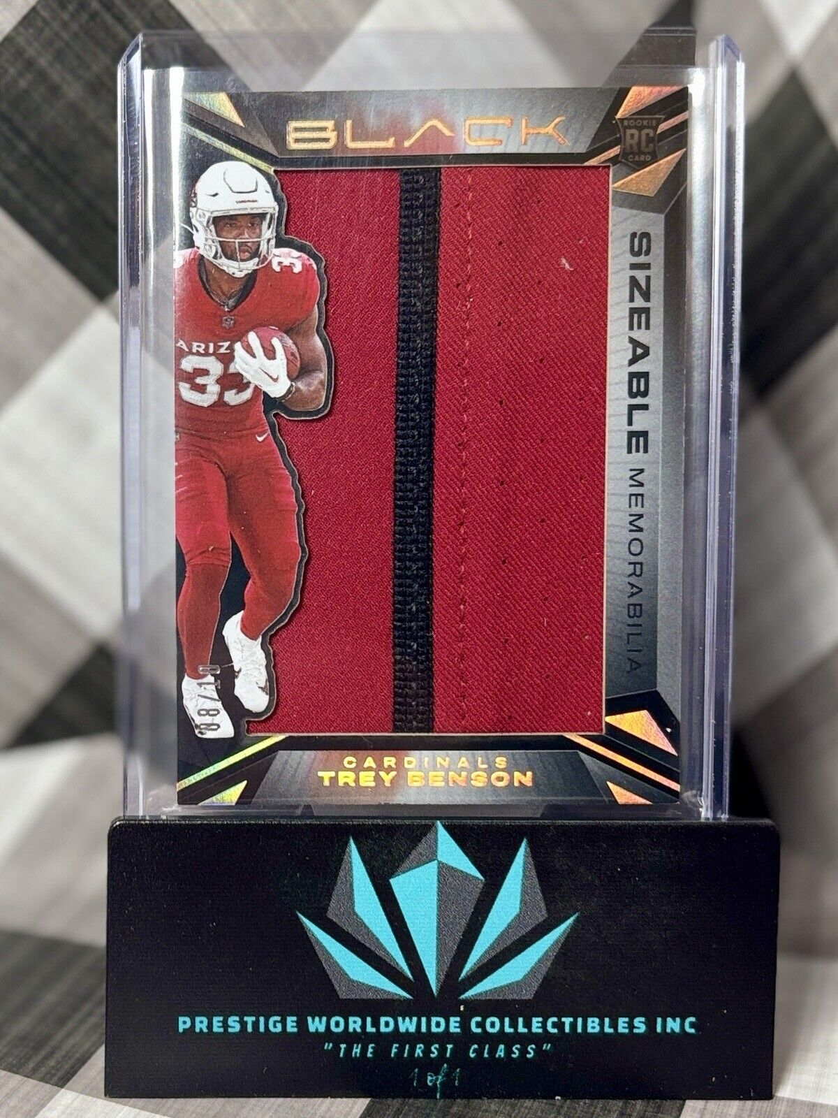 Trey Benson 2024 Panini Black Sizable Memorabilia Rookie /10 #SR-TBN Cardinals