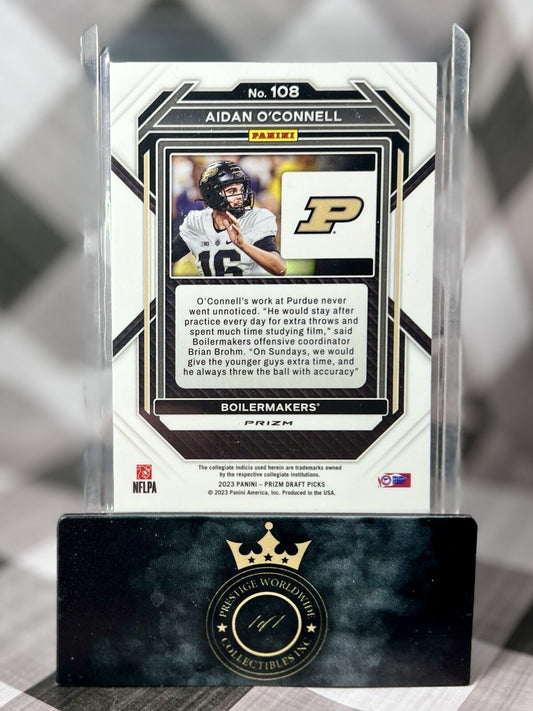 Aidan O’Connell 2023 Prizm Draft Picks Red Cracked Ice Rookie #108 LV Raiders RC