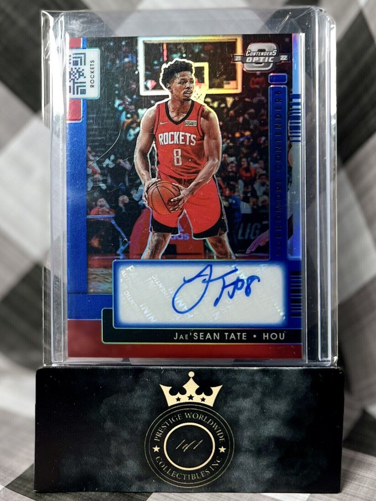 Jae'Sean Tate 2021-22 Contenders Optic Sophomore Blue Auto /75 #SCA-JAE Rockets