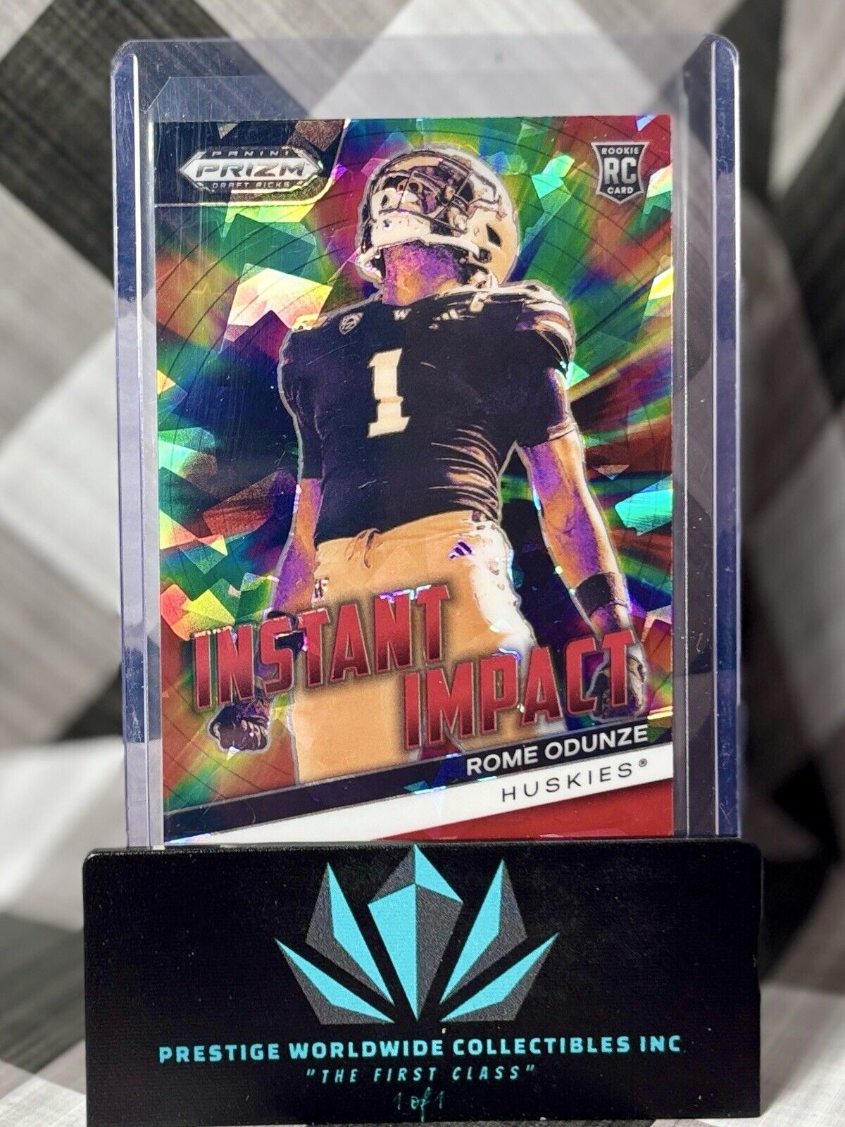 Rome Odunze 2024 Prizm Draft Picks Instant Impact Red Ice #II-RO CHI Bears RC
