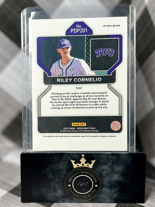 Riley Cornelio 2022 Panini Prizm Draft Picks Prizm Black #PDP201 TCU & Nationals