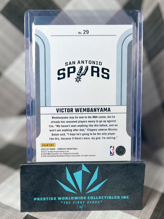 Victor Wembanyama 2023-24 Panini Donruss Franchise Features Rookie RC #29 Spurs