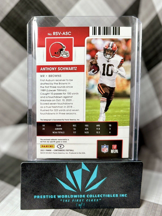 Anthony Schwartz 2021 Contenders Variation Rookie Ticket Patch Auto #RSV-ASC CLE