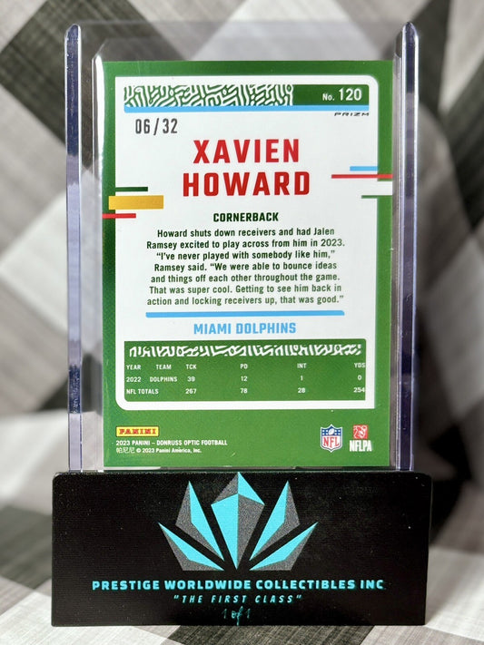 Xavien Howard 2023 Donruss Optic NFL Shield /32 #120 Miami Dolphins