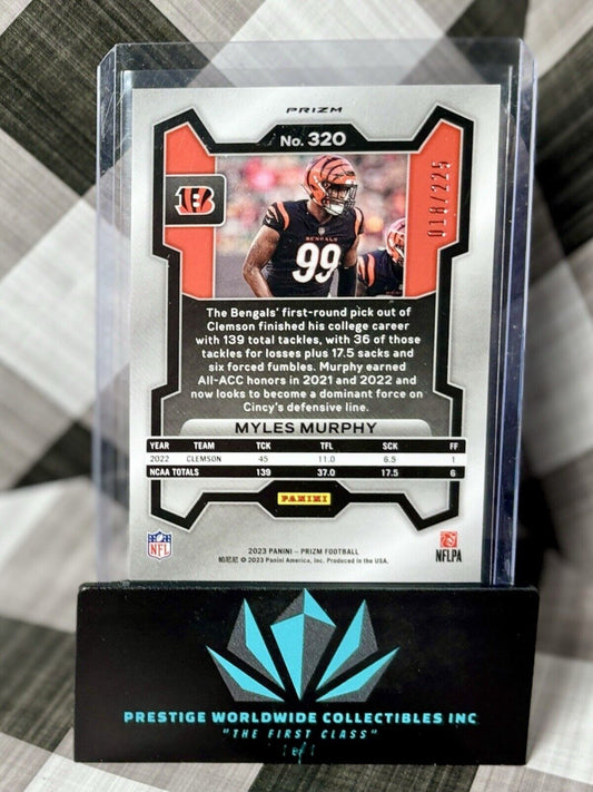 Myles Murphy 2023 Prizm Purple Cracked Ice Rookie /225 #320 Cincinnati Bengals
