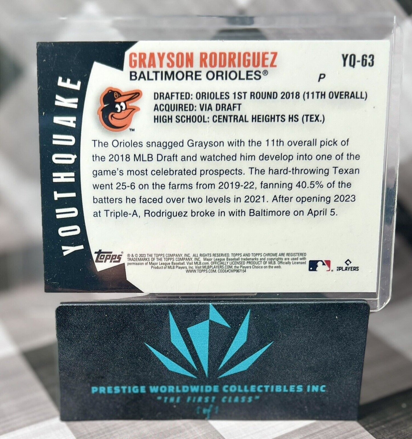 Grayson Rodriguez 2023 Topps Chrome Update Youthquake Rookie #YQ-63 BAL Orioles