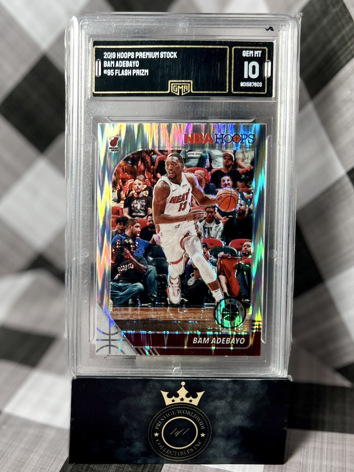 Bam Adebayo 2019-20 NBA Hoops Premium FLASH PRIZM Rookie GMA 10 #95 Miami HEAT
