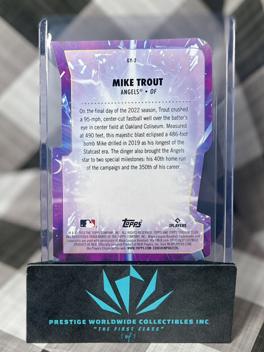 Mike Trout 2023 Topps Stadium Club Goin' Yard Die Cut Insert #GY-2 LA Angels