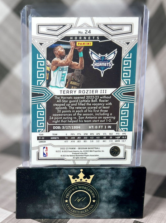 Terry Rozier III 2022-23 Panini Obsidian Electric Etch White Pulsar #24 Hornets