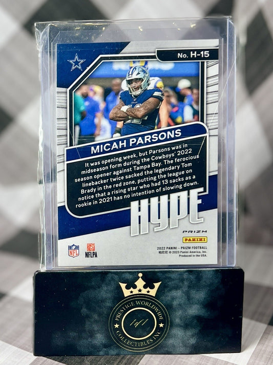 Micah Parsons 2022 Panini Prizm Hype Silver Prizm #H-15 Dallas Cowboys 2nd Year