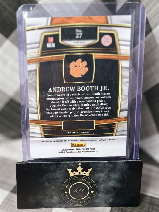 Andrew Booth Jr. 2022 Select Draft Concourse Prizm Red Lazer #27 MN Vikings RC