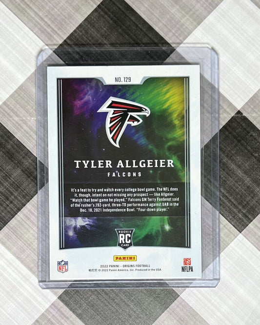 TYLER ALLGEIER 2022 Panini Origins Football #129 RC Rookie SP 78/299 Red Falcons