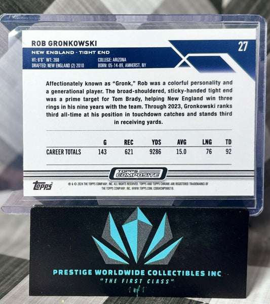 Rob Gronkowski 2023 Topps Composite Chrome Pink Refractor #27 NE Patriots