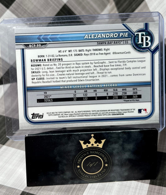 Alejandro Pie 2022 Bowman Chrome 1st Sapphire #BCP-99