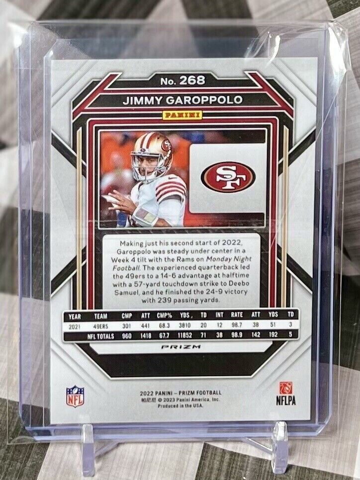 Jimmy Garoppolo 2022 Panini Prizm Green Prizm #268 - San Francisco 49ers ๐ฅ๐ฅ