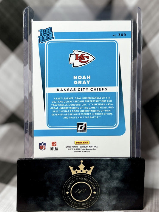 Noah Gray 2021 Donruss Purple Foil Rated Rookie /500 #309 Kansas City Chiefs RC