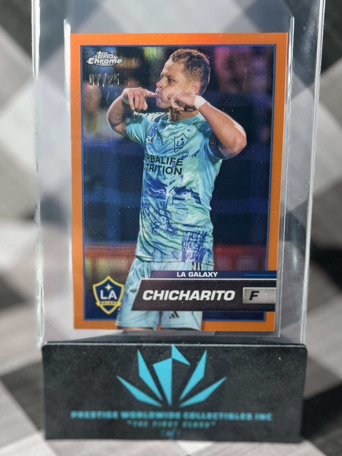 Chicharito 2023 Topps Chrome MLS Orange Image Variation /25 #77 LA Galaxy SP