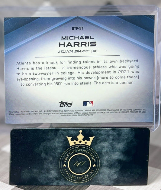 Michael Harris II 2022 Bowman Chrome Scouts Top 100 Rookie Refractor #BTP-51 ATL