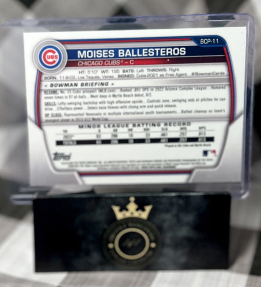 Moises Ballesteros 2023 Bowman Chrome 1st Prospect Mojo Refractor #BCP-11 Cubs