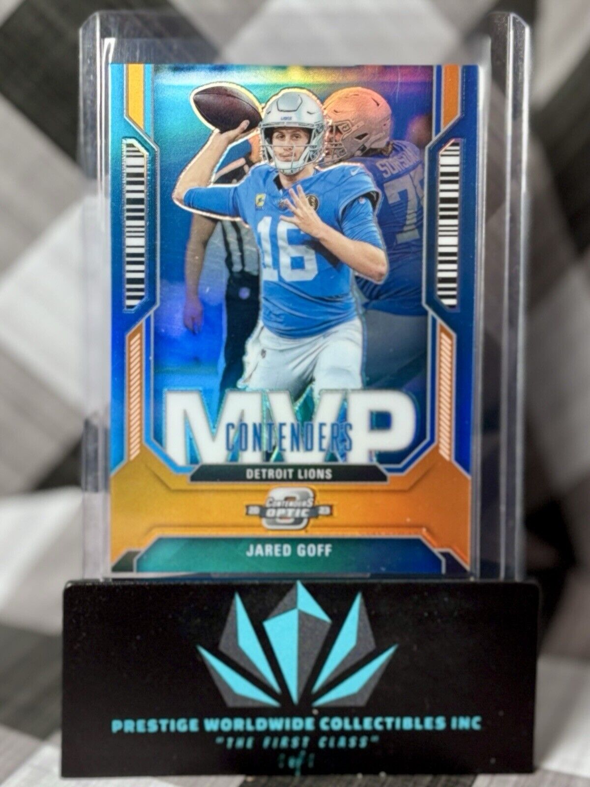 Jared Goff 2023 Contenders Optic MVP Orange Prizm /50 #MVP-3 Detroit Lions