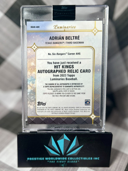 Adrian Beltre 2023 Luminaries Hit Kings Encased Auto Relic /15 #HKAR-ABE Rangers