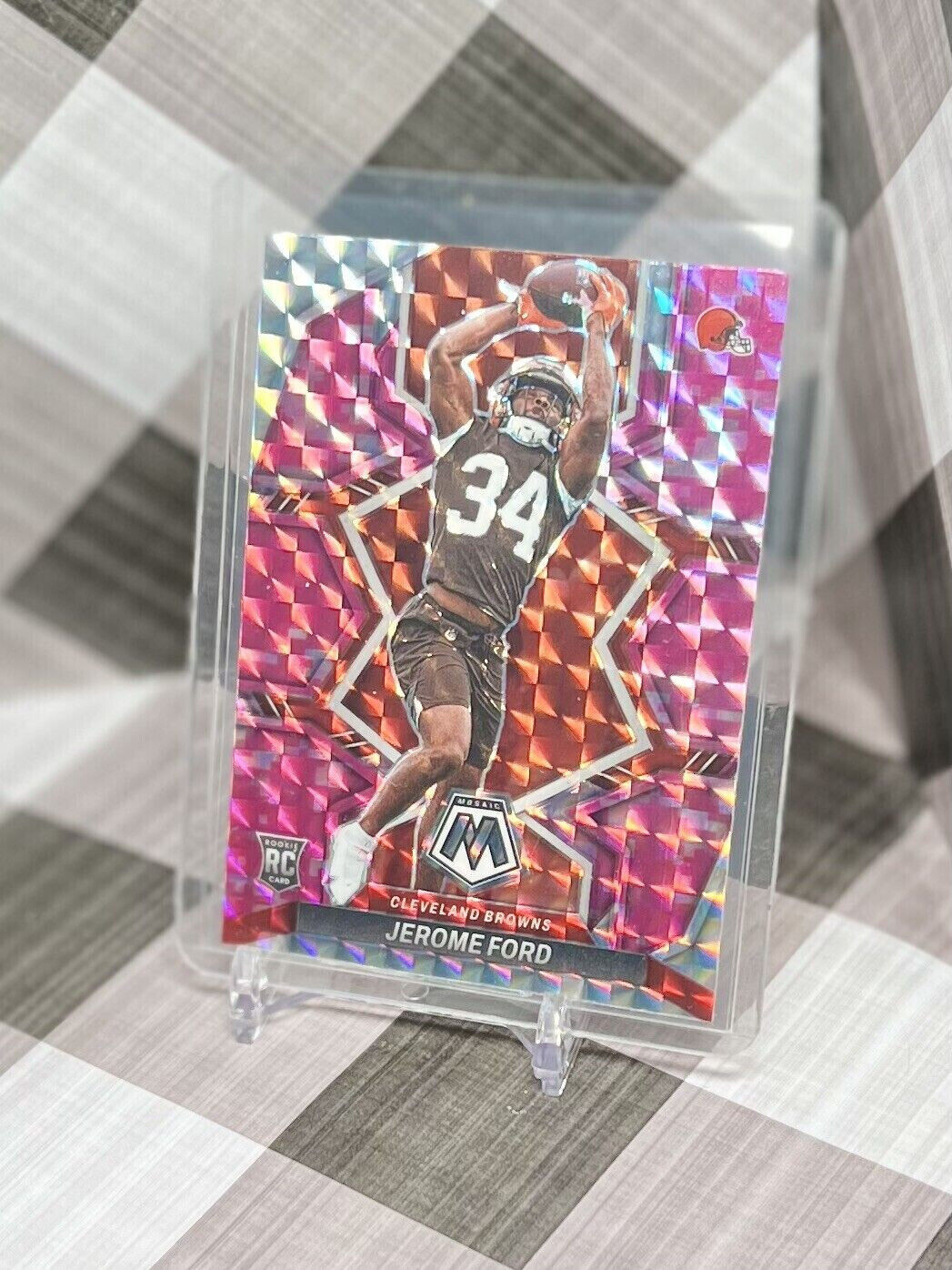 Jerome Ford 2022 Mosaic NFL Camo Pink Mosaic Rookie #353 - Cleveland Browns RC
