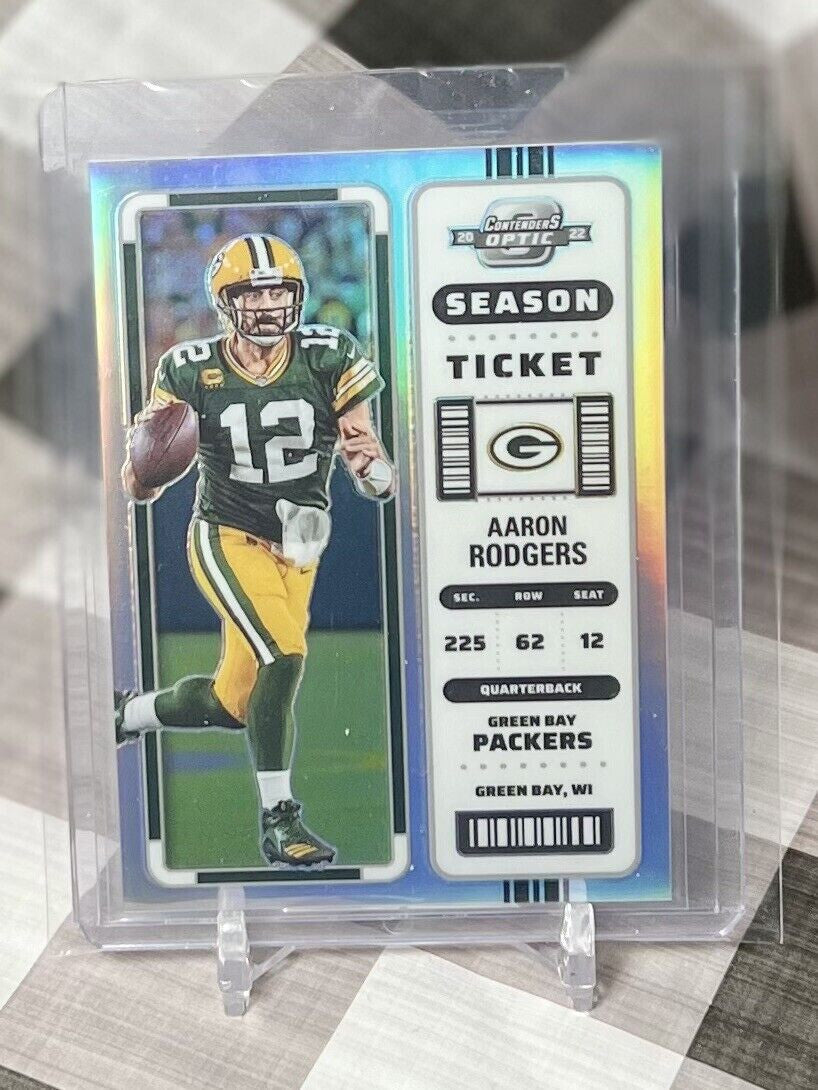 Aaron Rodgers 2022 Panini Contenders Optic Holo Season Ticket #23 - Packers Jets