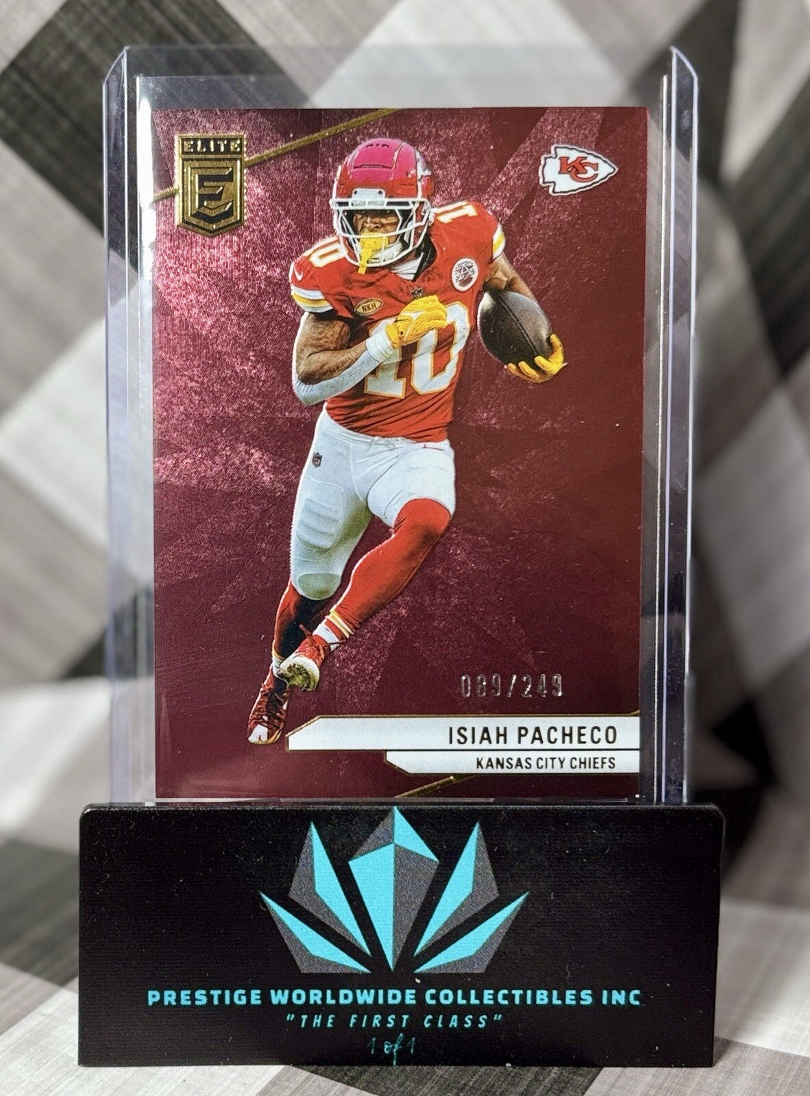 Isiah Pacheco 2024 Panini Donruss Elite Red /249 #29 Kansas City Chiefs