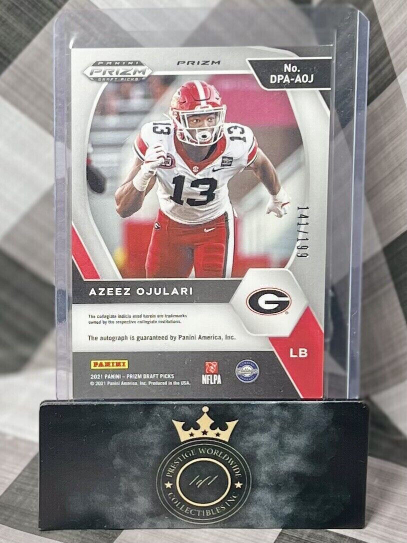 Azeez Ojulari 2021 Panini Prizm Draft Picks Red Rookie Auto /199 #DPA-AOJ RC